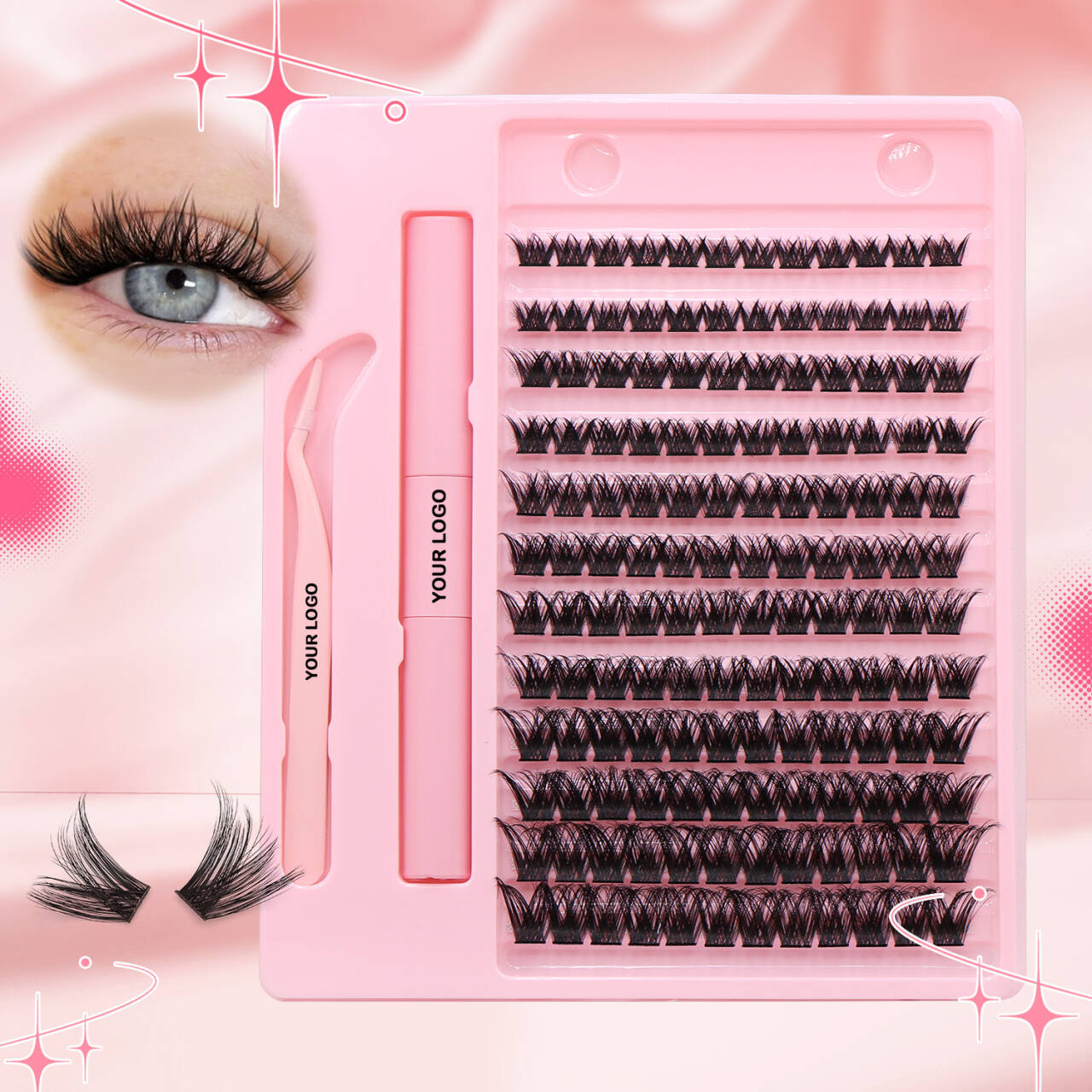 Sulv Lash Clusters Kit T19  8-10-12-14-16-18mm Mixed