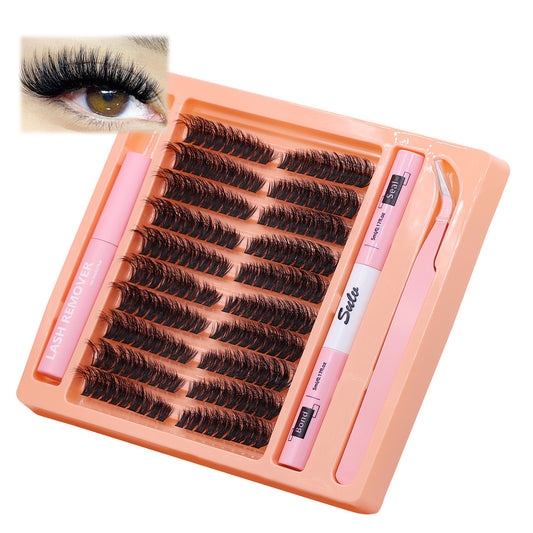 Sulv Lashes Pre-mapped 80D Fluffy Lashes 8-16mm Mixed Lash Kit With Bond and Seal,Tweezers