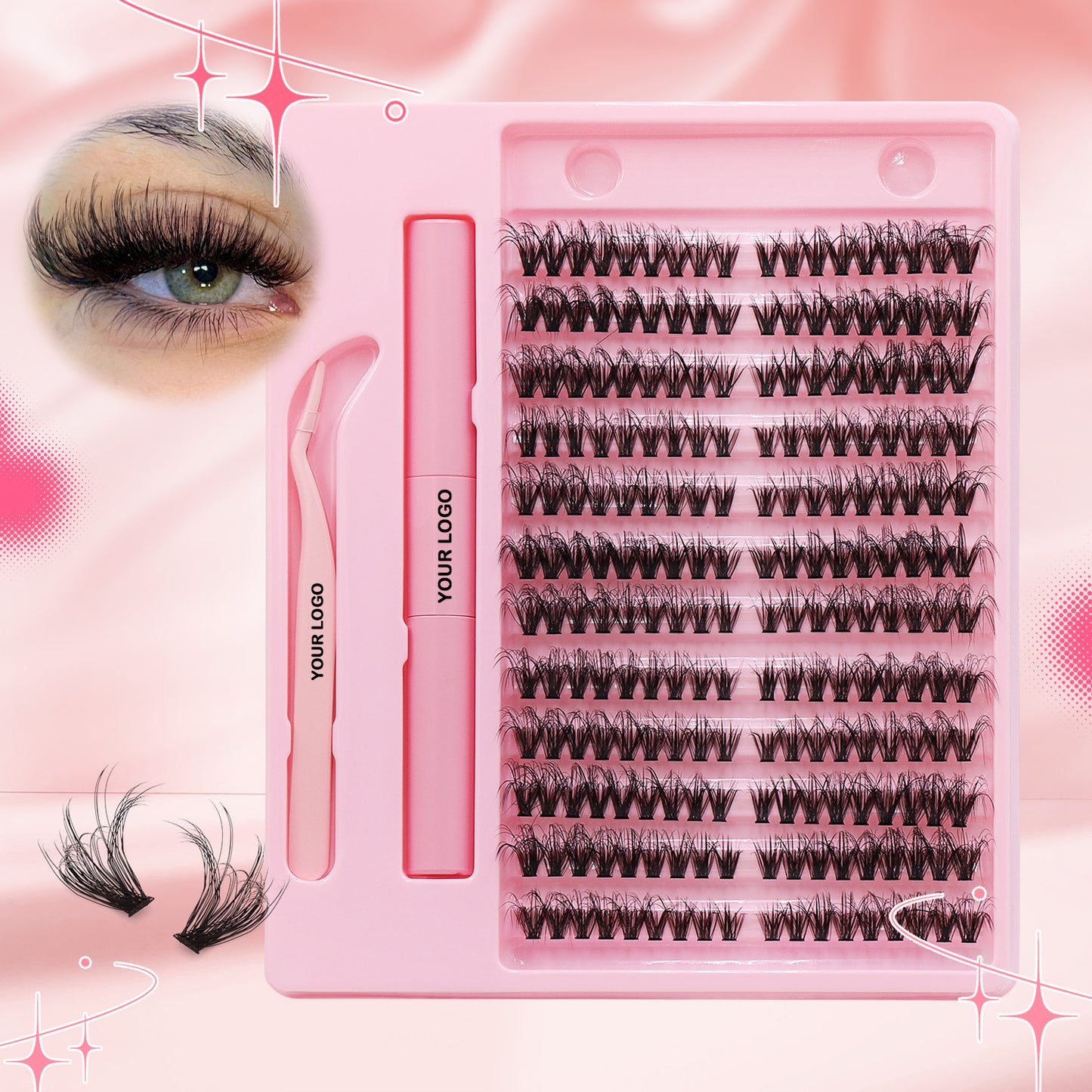 Sulv 50D Fluffy Lash Clusrers Kit 8-16mm