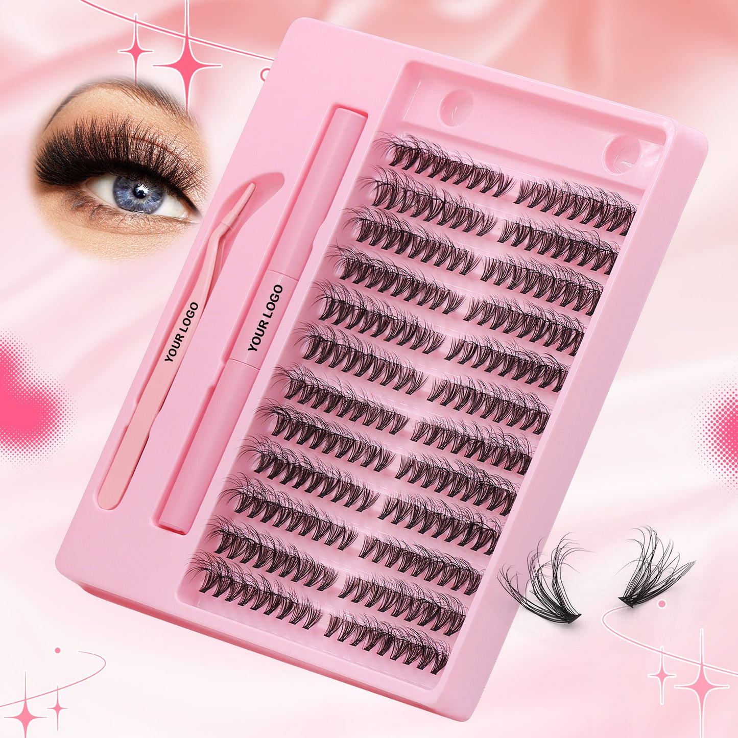 Sulv 30D Lash Clusters Kit Fluffy Lashes 8-16mm Mixed