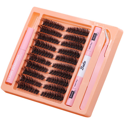 Sulv Lashes Pre-mapped 80D Fluffy Lashes 8-16mm Mixed Lash Kit With Bond and Seal,Tweezers