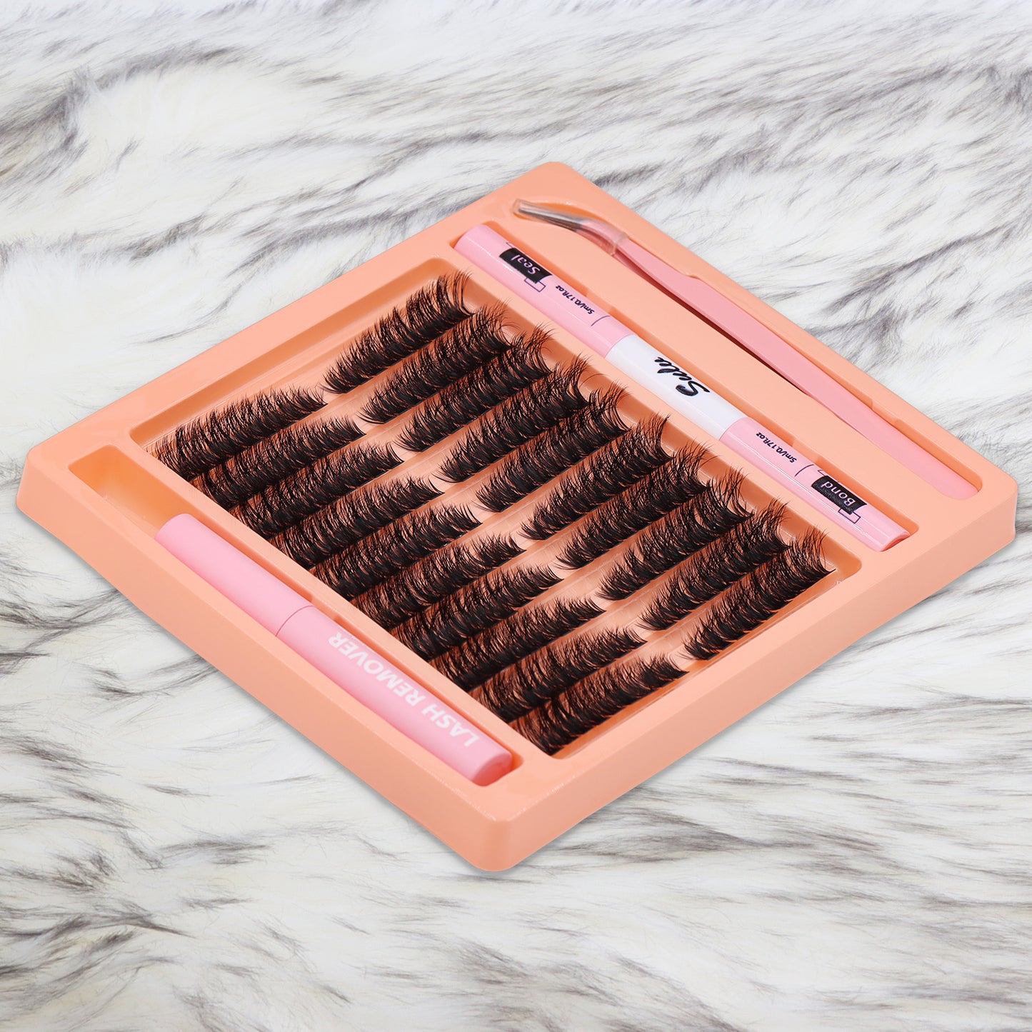 Sulv Lashes Pre-mapped 80D Fluffy Lashes 8-16mm Mixed Lash Kit With Bond and Seal,Tweezers
