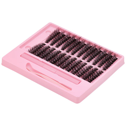 Sulv Lashes 100D Fluffy Lash Clusters 8-16mm Mixed Lashes Kit With Bond and Seal ,Tweezers
