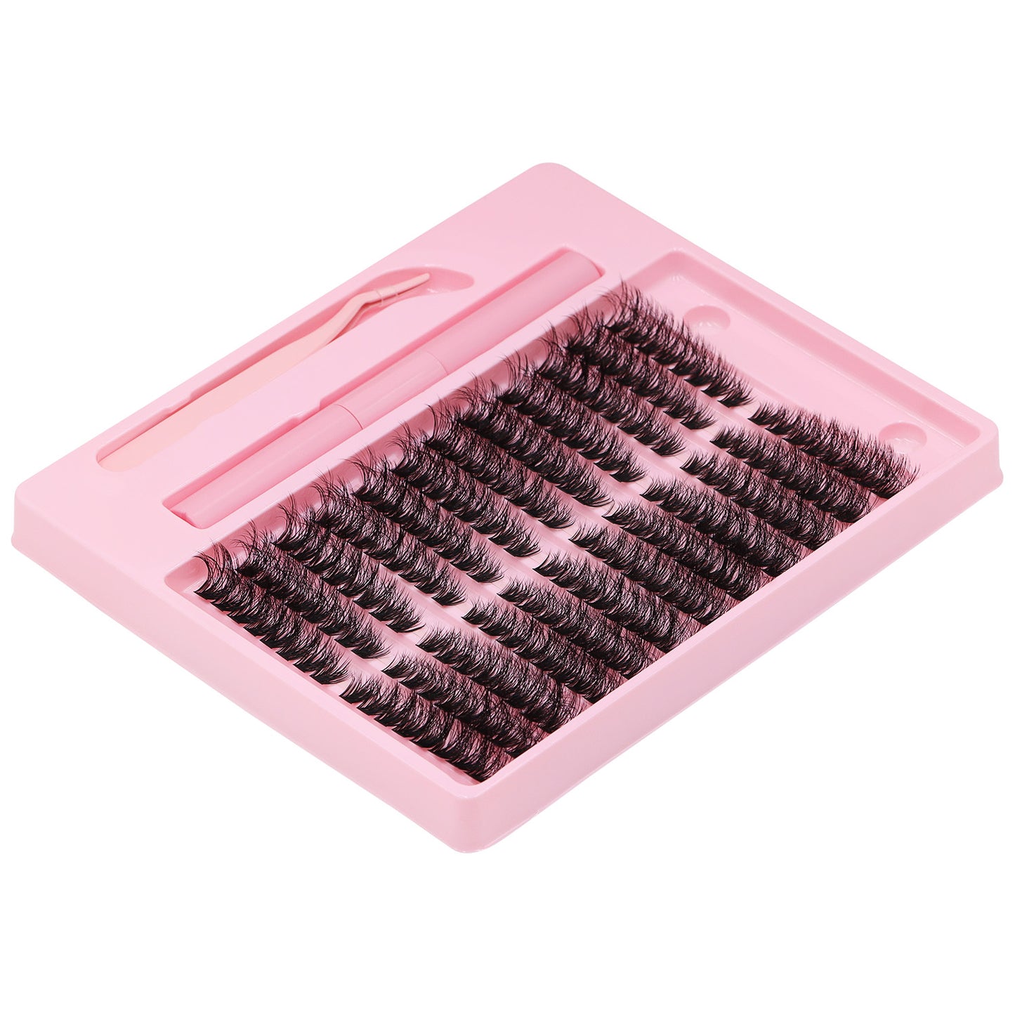 Sulv Lashes 100D Fluffy Lash Clusters 8-16mm Mixed Lashes Kit With Bond and Seal ,Tweezers