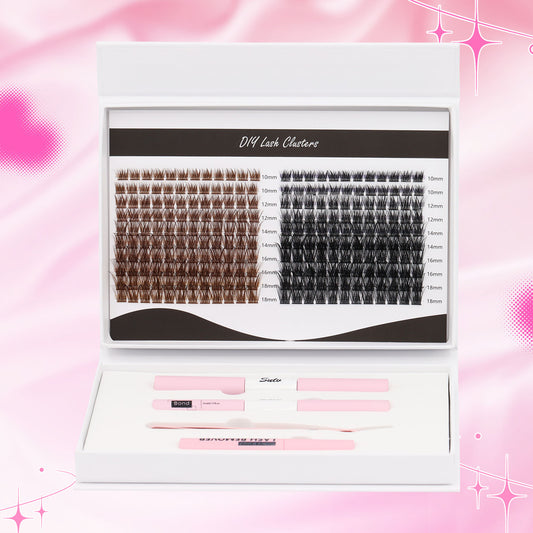 Sulv Lashes S010 Lash Clusters Kit Brown+Black