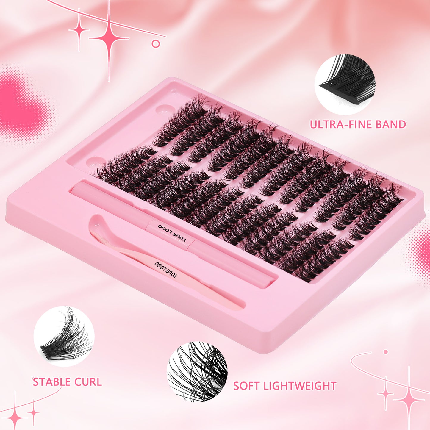 Sulv 100D Fluffy Lash Clusters Kit 8-16mm