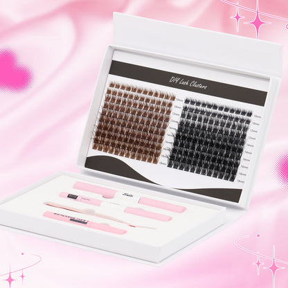 Sulv Lashes S010 Lash Clusters Kit Brown+Black