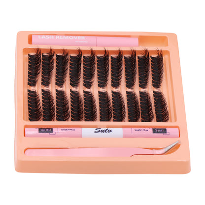 Sulv Lashes Pre-mapped 80D Fluffy Lashes 8-16mm Mixed Lash Kit With Bond and Seal,Tweezers