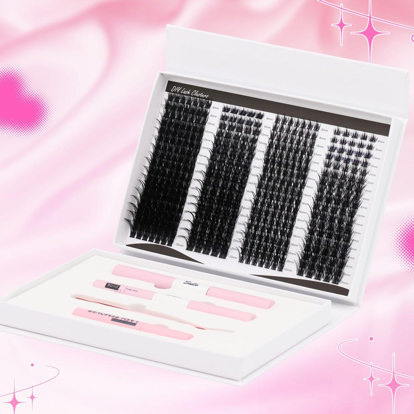 Sulv Lash Clusters Kit D Curl 4 Styles 8-20mm Mixed