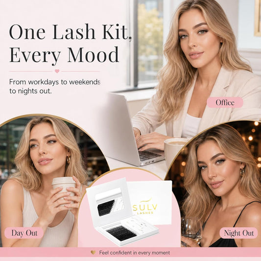SULV Manga Lash Clusters Kit, 228PCS Spiky Wispy Eyelash Clusters with Bond and Seal, C/D/LC/LD Curl 12-22mm Anime Cosplay Individual Volume Lash Extension Kit.