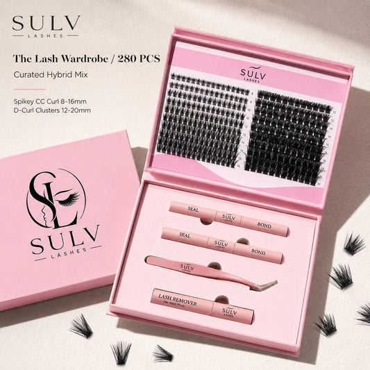 SULV Lash Clusters Kit Manga Eyelash Clusters Extensions Wispy Spiky Fairy Individual Lashes Natural D Curl Fluffy Cluster Eyelash Extensions DIY at Home 280PCS.