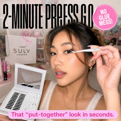 SULV Wispy Lash Clusters Kit,120Pcs Manga Eyelash Clusters(8-12mm CC Curl),Featuring Preglued Lash Clusters with Bond,Seal and Tweezers,Salon Quality Beginner Friendly DIY Lash Extension Kit At Home.