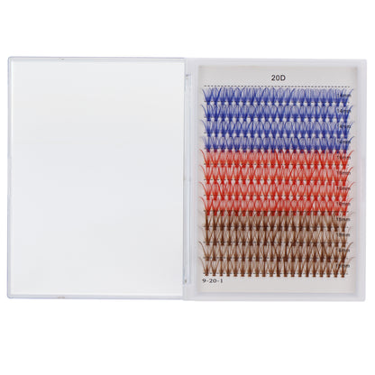 Sulv Lashes 20D Blue+Red+Brown False Lashes D Curl 10-20mm to Choose