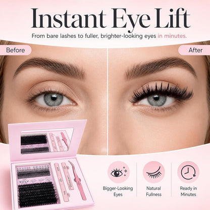 SULV Wispy Lash Clusters with Spikes and Bottom Lashes,100D Fluffy Cluster Eyelash Extensions Kit with Lash Bond and Seal, Remover and Tweezers,Manga