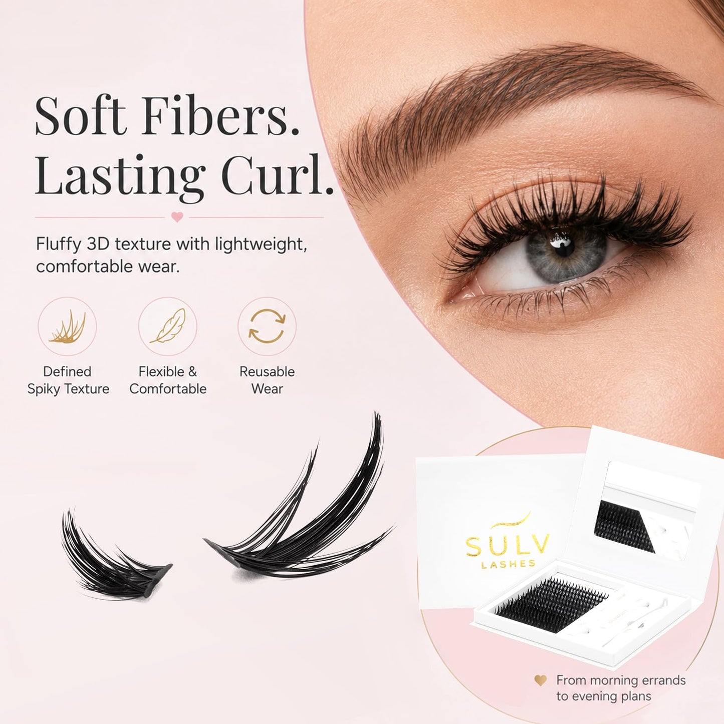SULV Manga Lash Clusters Kit, 228PCS Spiky Wispy Eyelash Clusters with Bond and Seal, C/D/LC/LD Curl 12-22mm Anime Cosplay Individual Volume Lash Extension Kit.