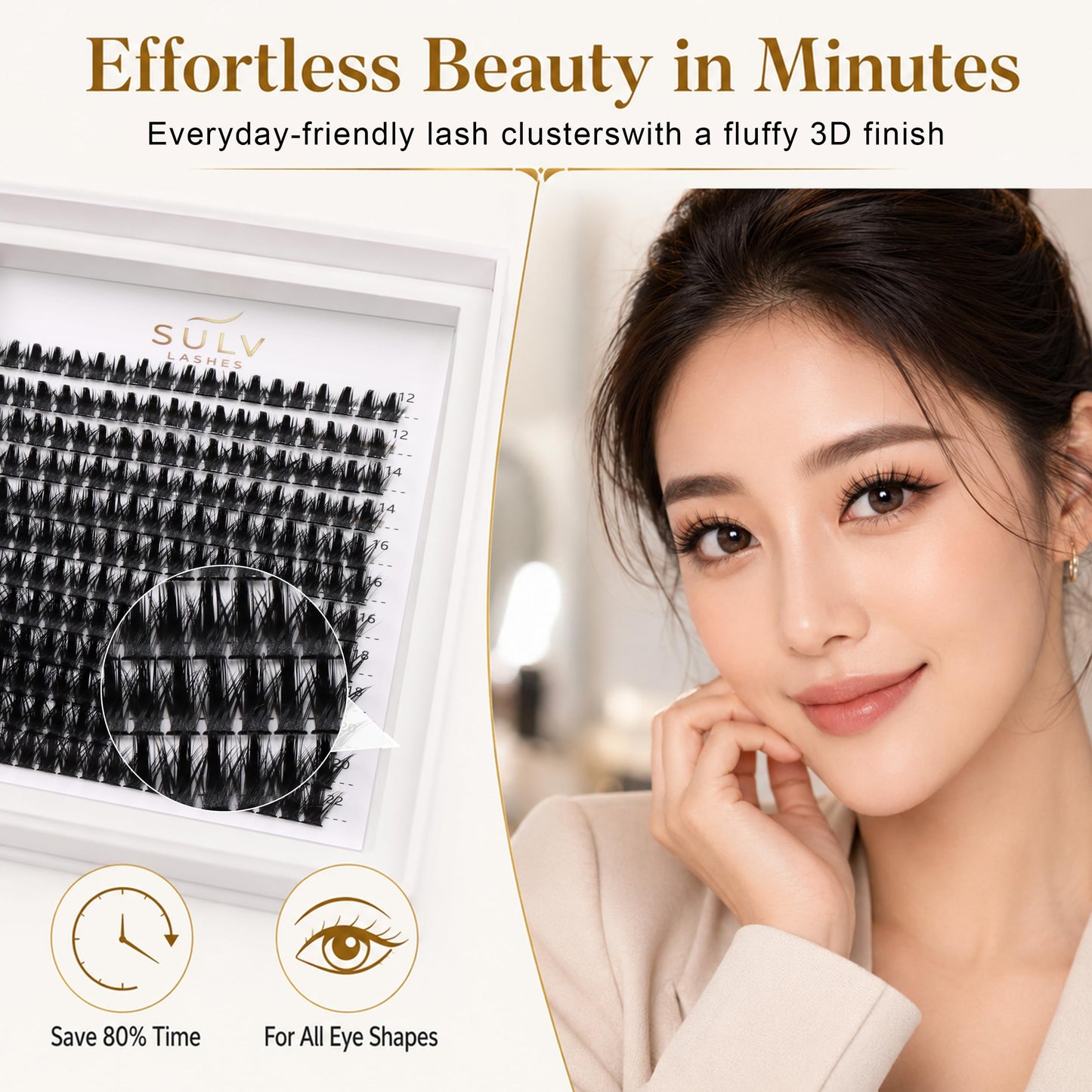 SULV Manga Lash Clusters Kit, 228PCS Spiky Wispy Eyelash Clusters with Bond and Seal, C/D/LC/LD Curl 12-22mm Anime Cosplay Individual Volume Lash Extension Kit.